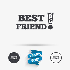 Best friend ever sign icon. Award symbol.