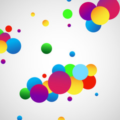 Abstract colorful circles on white background. Vector