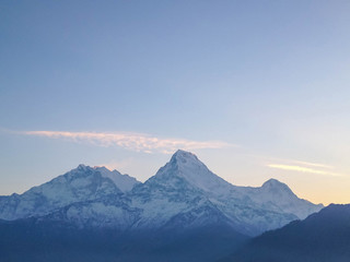 sunrise at Annapurna Himalayas range from Poon Hill, Nepal
