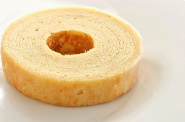 Baumkuchen on White Plate