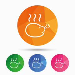 Chicken sign icon. Hen bird meat symbol.
