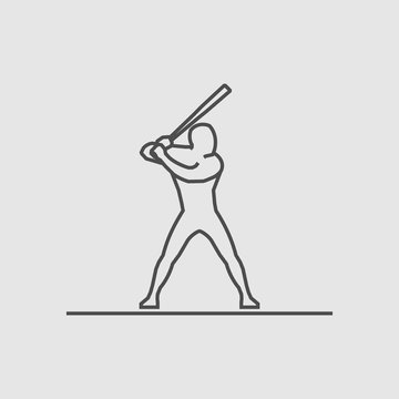 Cool line baseball icon