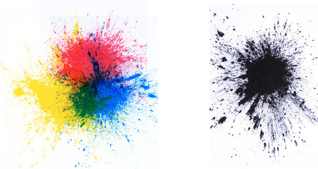 cmyk toner powder (cyan, magenta, yellow, black)