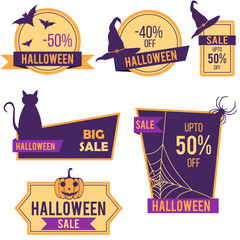 Halloween sale stickers and labels