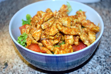 Homemade spicy chicken salad