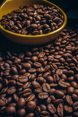  Coffee bean on wooden background