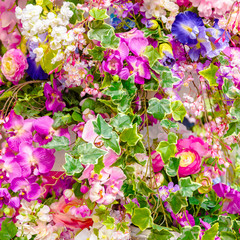 Pattern of natural flowers background