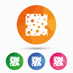 Cheese sign icon. Slice of cheese.