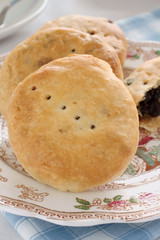 Eccles cakes a traditional raisin filled English pastry