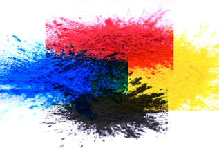 cmyk toner powder (cyan, magenta, yellow, black)