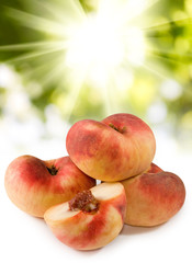 image of peaches on the table close up