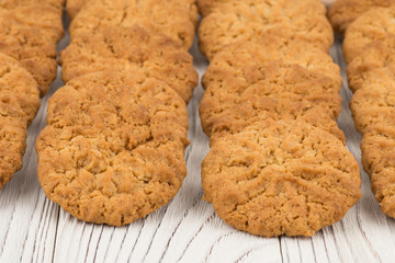 Cookie on old white wooden table.