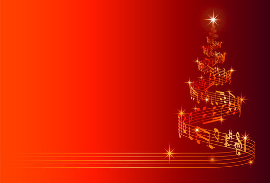Musical Christmas Tree Vector Illustration
