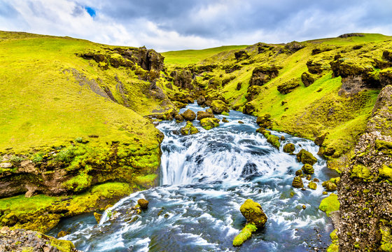 One of numerous waterfalls on the Skoga River - Iceland