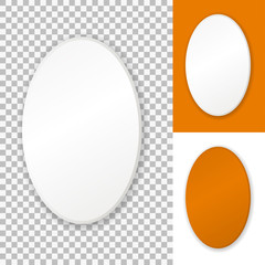 Vector white oval frame, isolated on transparent background