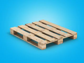 Wooden pallet on gradient background.3D illustration.
