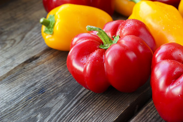 Red and yellow paprika peppers