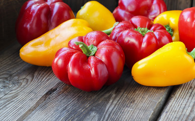 Red and yellow paprika peppers
