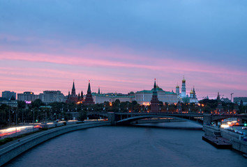 Fototapeta premium Moscow Kremlin at sunset, Russia