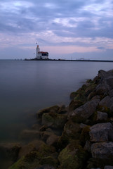 White Horse lighthouse of Marken at sunset, The Netherlands