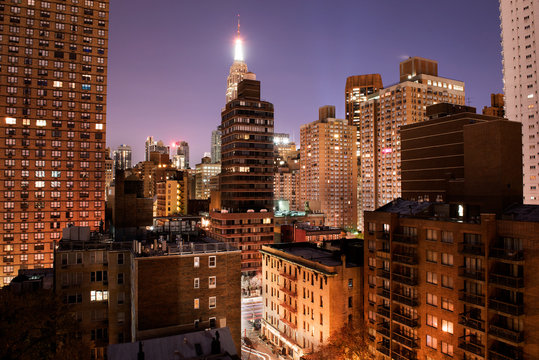 View of downtown Manhattan at night from my window