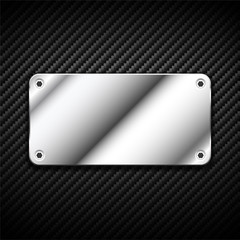 Metal banner on carbon background