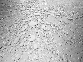 closeup drops of water on the car after rain