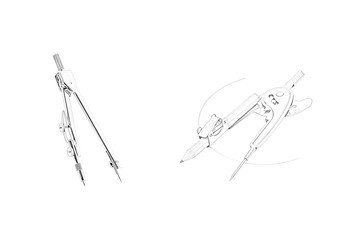 two metallic compass