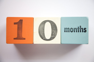 Block numbers and letters for newborn baby age 10 month