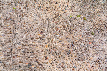 texture of floor made of many little stones