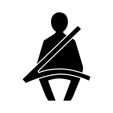 Car safety belt icon. Car dashboard panel indicators.
