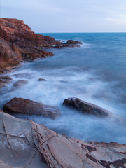 Rocks on the coast near Livorno in Tuscany region