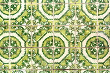green azulejos - tiles from Lisbon, Portugal