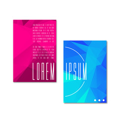Polygonal low poly brochure template. Vector illustration.