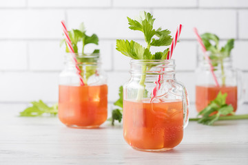 Fresh home made bloody mary cocktails