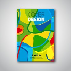 Abstract colorful pattern flyer or annual report. Summer of mixe