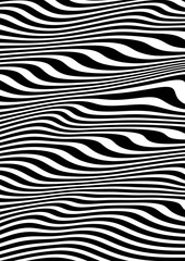 Op art abstract geometric pattern black and white vector illustration