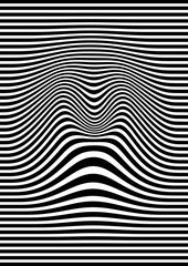 Op art abstract geometric pattern black and white vector illustration © leszekglasner