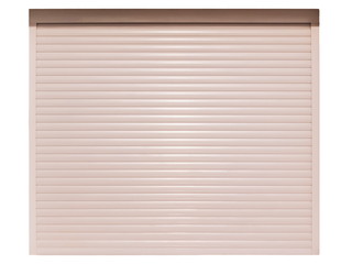 Automatic roller shutter door isolated on white background