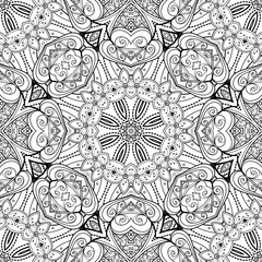 Vector Seamless Abstract Black and White Tribal Pattern