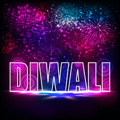 Sparkling Fireworks Background for Diwali Celebration.
