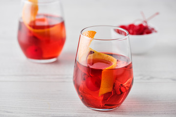 Fresh home made Negroni cocktails