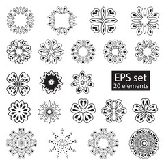 Vintage decorative element set.