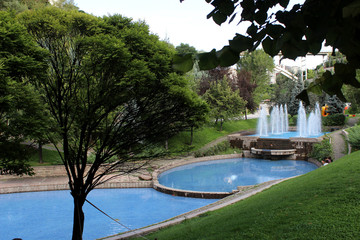 Water fountain in park ankara turkey