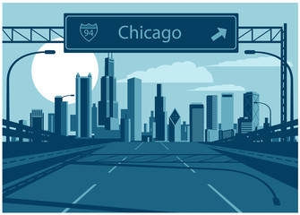 Chicago skyline - obrazy, fototapety, plakaty