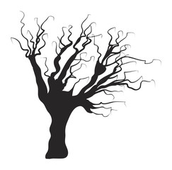 halloween creepy scary bare tree vector symbol icon design.