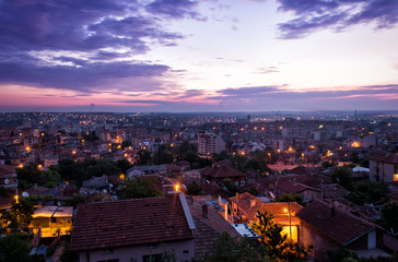 Obraz premium Sunrise over City Photography. Cityscape Photo. Urban Photo City Night. Lights
