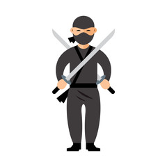 Vector Ninja. Flat style colorful Cartoon illustration.