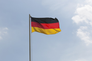 National flag of Germany on a flagpole