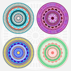 Colored mandala set 3